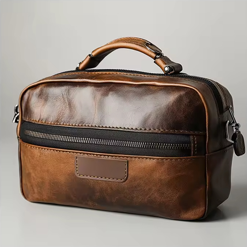 Quale dimensione piccola della borsa per il trucco in tela si adatta alla routine mattutina