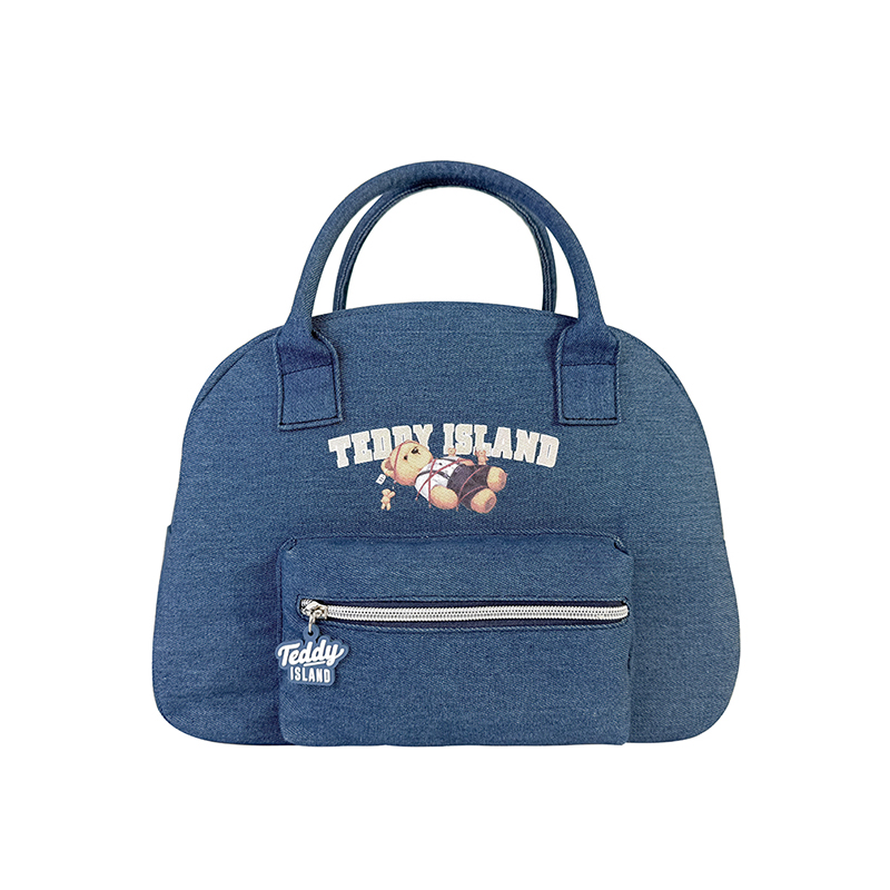 Borsa con manico di grande capacità in resistente denim Teddy