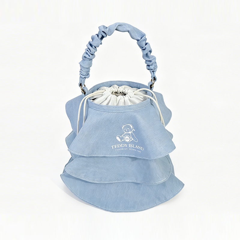 Dolce borsa in denim con gonna arricciata