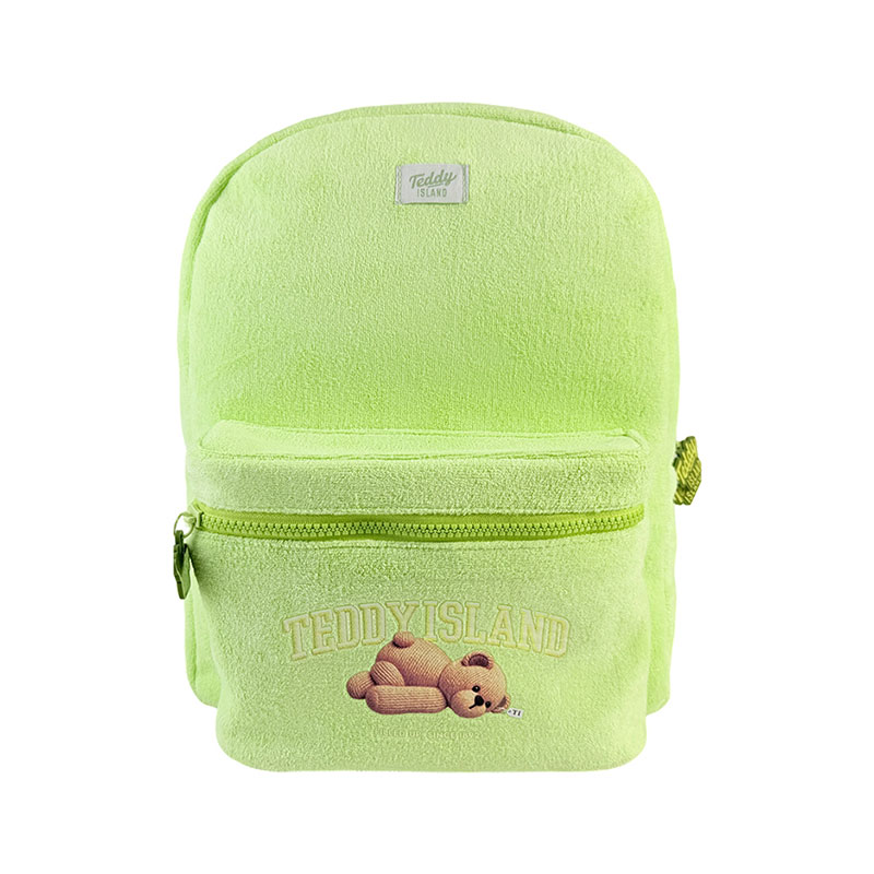 Zaino Teddy in morbida spugna verde avocado casual